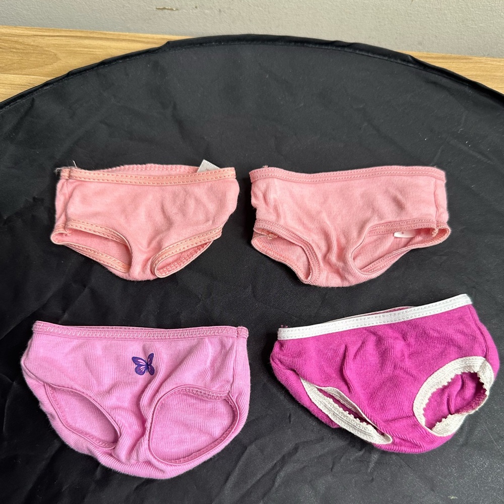 Lot of 4 American Girl Underwear Panties- Dark pink, Light Pink,purple 18” Dolls